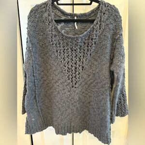 Free People Charcoal Knit Sweater